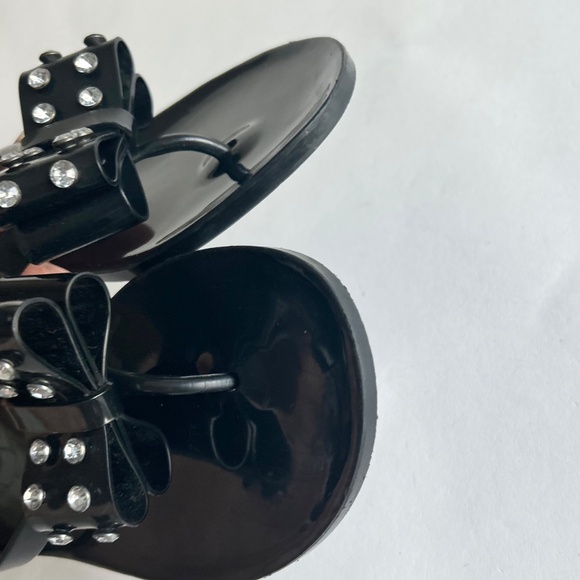 Kate Spade Black Synthetic Bow Glitter Flip Flops size 10 - Picture 11 of 15